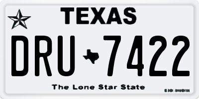 TX license plate DRU7422