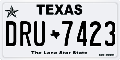TX license plate DRU7423