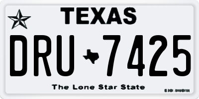 TX license plate DRU7425