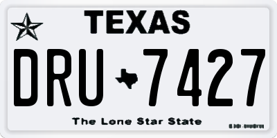 TX license plate DRU7427