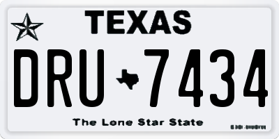 TX license plate DRU7434
