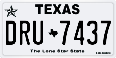 TX license plate DRU7437