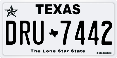 TX license plate DRU7442