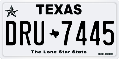 TX license plate DRU7445