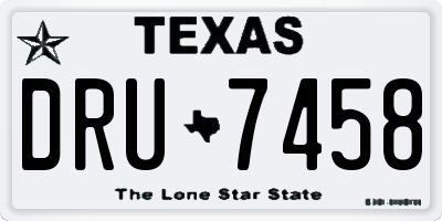 TX license plate DRU7458