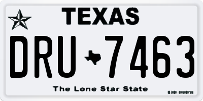 TX license plate DRU7463
