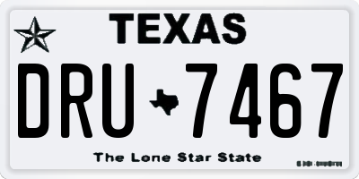 TX license plate DRU7467