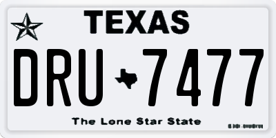 TX license plate DRU7477