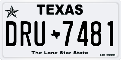 TX license plate DRU7481