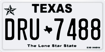 TX license plate DRU7488