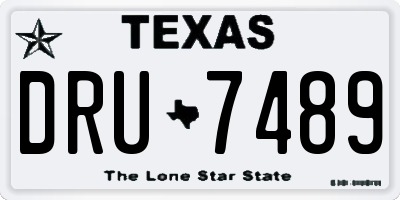 TX license plate DRU7489