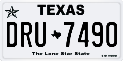 TX license plate DRU7490