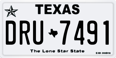 TX license plate DRU7491