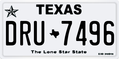 TX license plate DRU7496