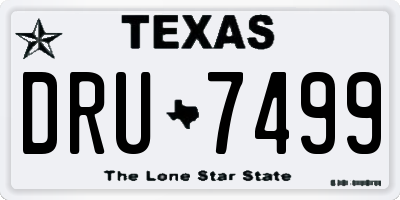 TX license plate DRU7499