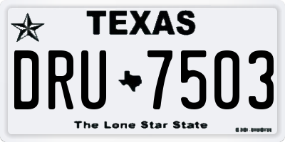 TX license plate DRU7503