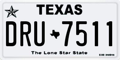 TX license plate DRU7511