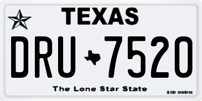 TX license plate DRU7520