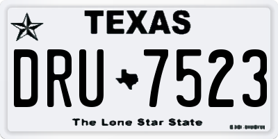 TX license plate DRU7523