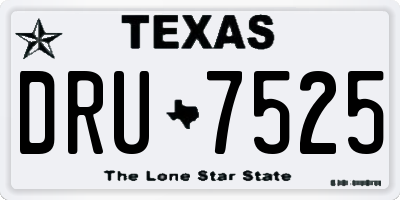 TX license plate DRU7525