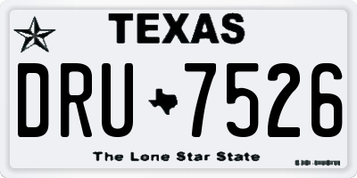 TX license plate DRU7526