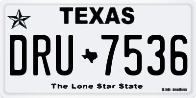 TX license plate DRU7536