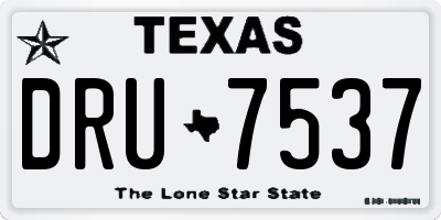 TX license plate DRU7537