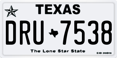 TX license plate DRU7538