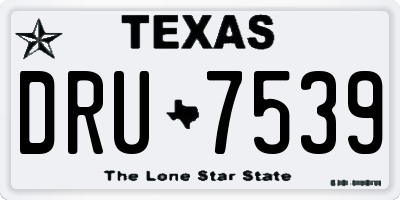TX license plate DRU7539