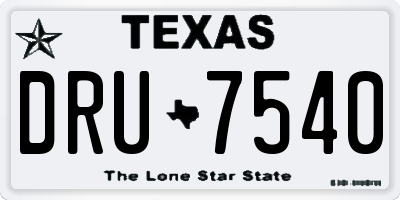 TX license plate DRU7540