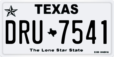 TX license plate DRU7541