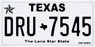 TX license plate DRU7545