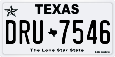 TX license plate DRU7546