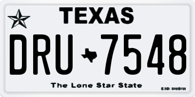 TX license plate DRU7548