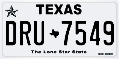 TX license plate DRU7549