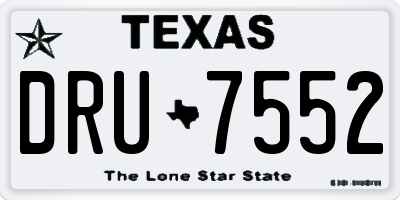 TX license plate DRU7552