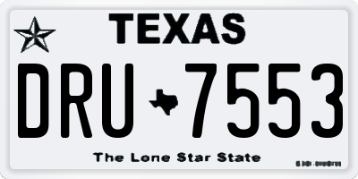TX license plate DRU7553
