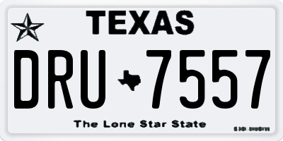TX license plate DRU7557