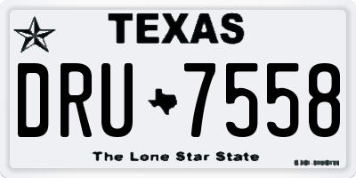 TX license plate DRU7558