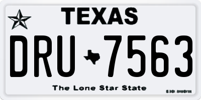 TX license plate DRU7563