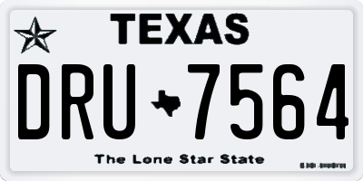 TX license plate DRU7564