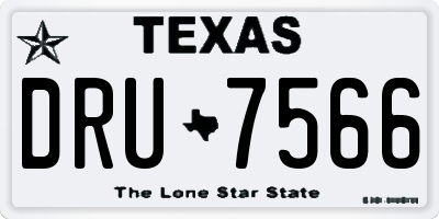 TX license plate DRU7566