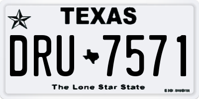 TX license plate DRU7571