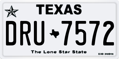TX license plate DRU7572