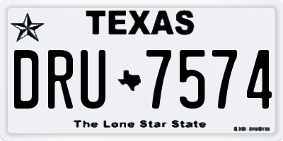 TX license plate DRU7574