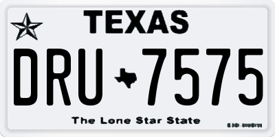 TX license plate DRU7575