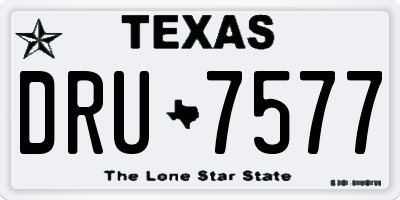 TX license plate DRU7577