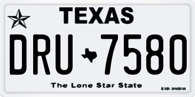 TX license plate DRU7580