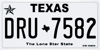 TX license plate DRU7582