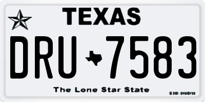 TX license plate DRU7583